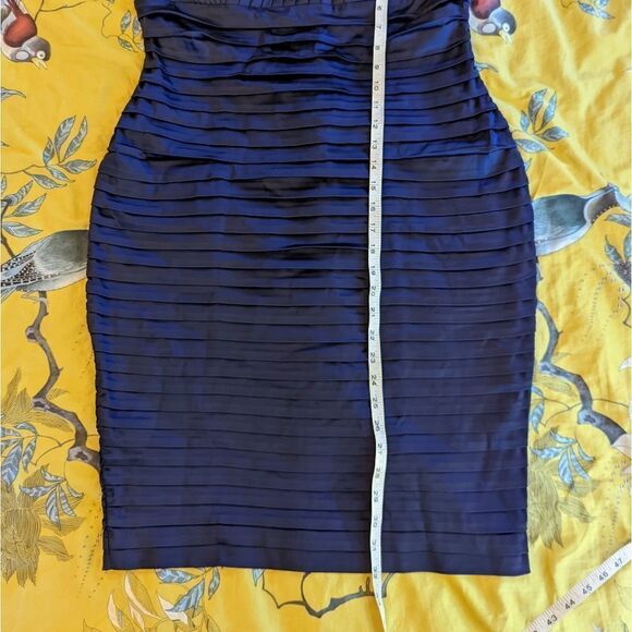 CALVIN Klein navy blue ribbon layered satin dress sz 12 nwt removable straps - Picture 7 of 7